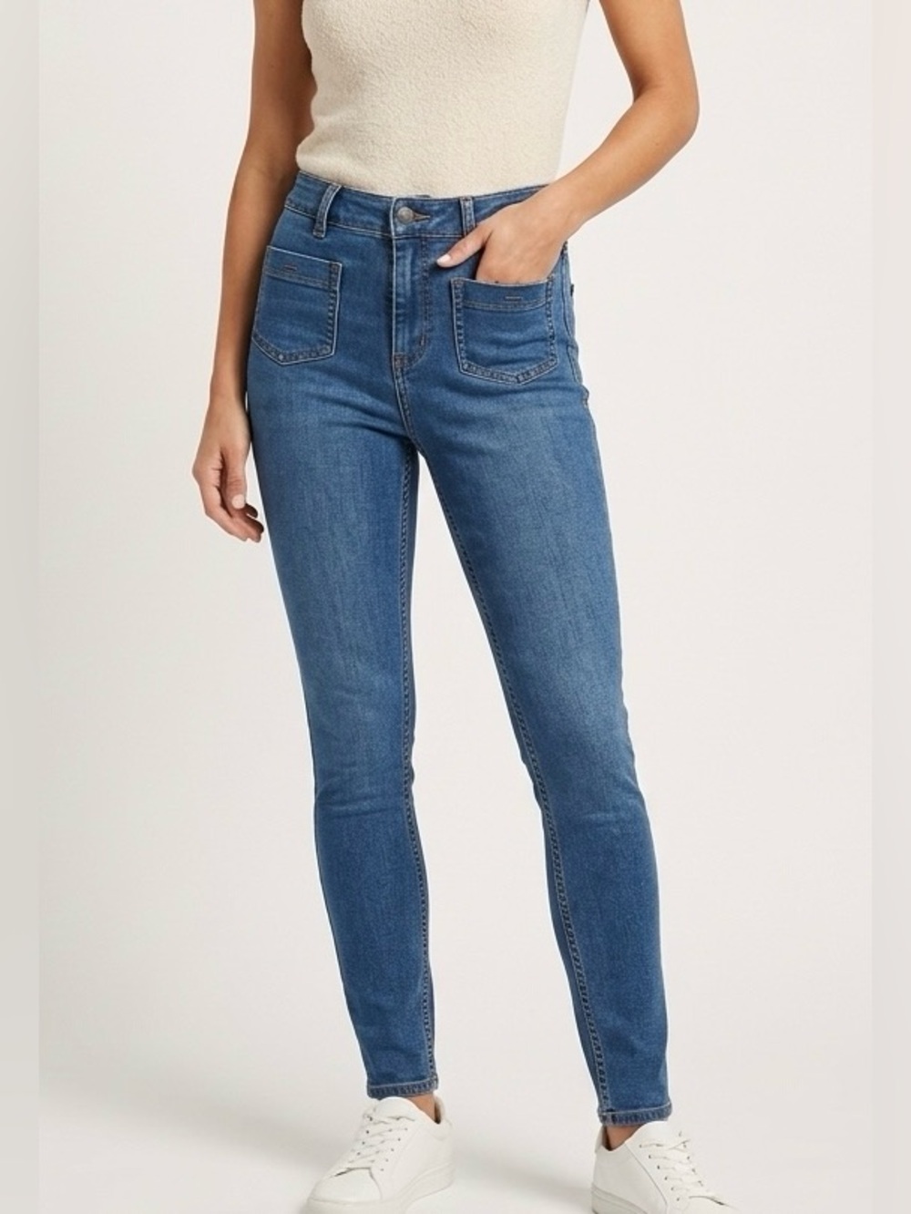 Free People Beverly High Rise Skinny Jeans 28 Utility Chic Boho